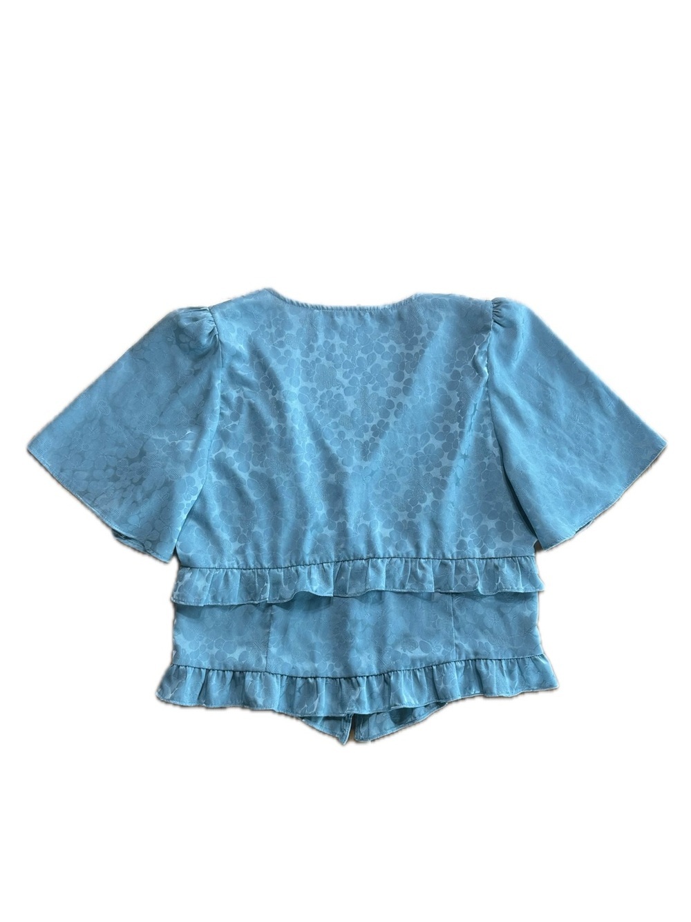 Astr The Label Cropped Blouse Blue Size Large - Picture 2 of 5